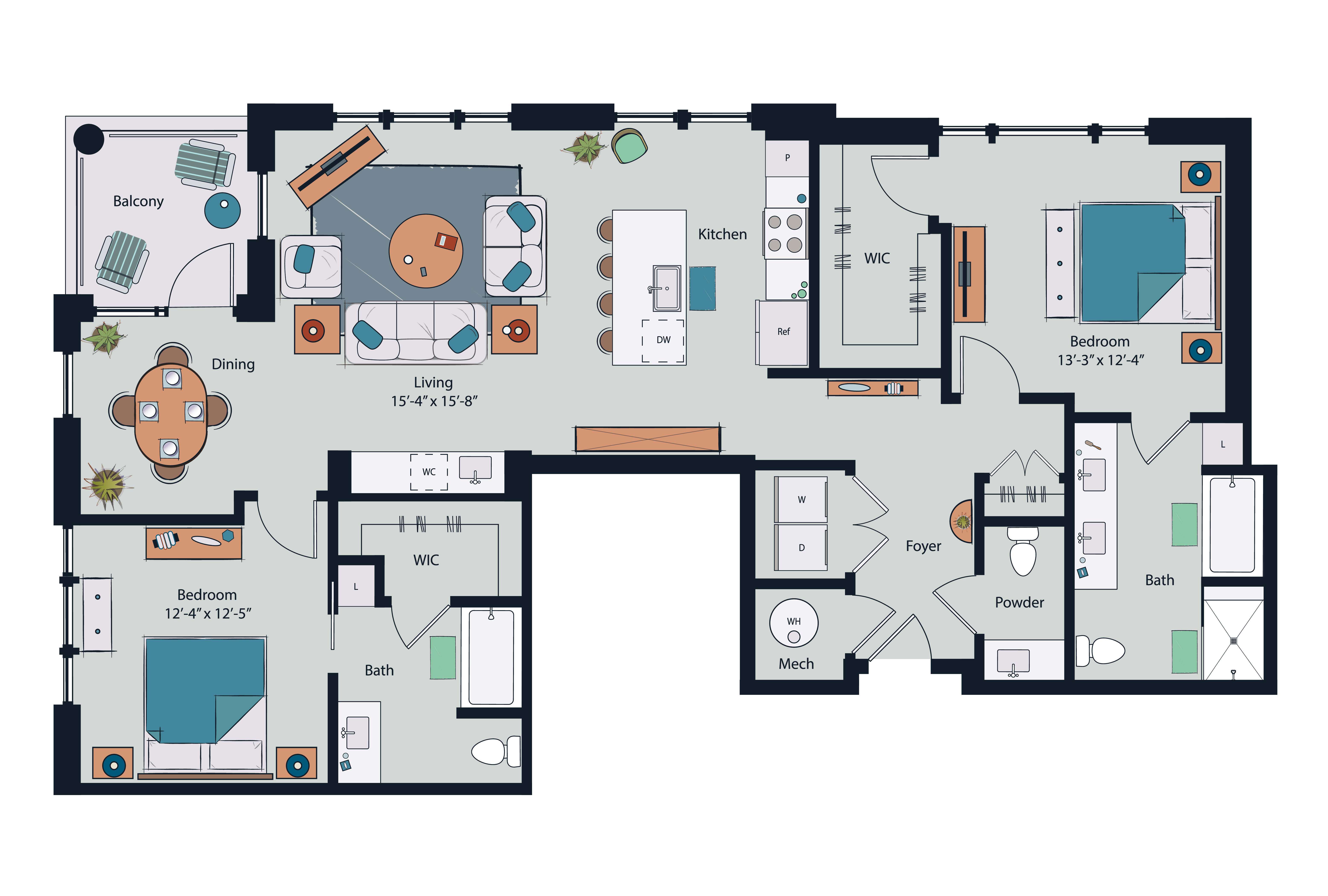 Floor plan layout diagram for B18